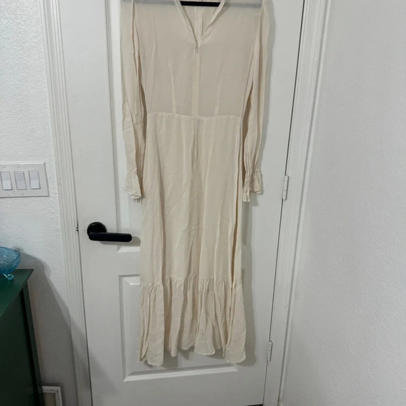 NEW Reformation Hallie Maxi Long Sleeve Dress 6 Victorian Ruffle Cream Dress - Picture 10 of 12